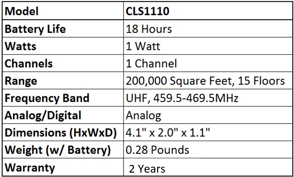 Motorola CLS1110 12 Pack Hand Held 2-Way Portable Radios